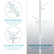 Load image into Gallery viewer, Stand Hat Coat Metal Rack with Folding Base-White