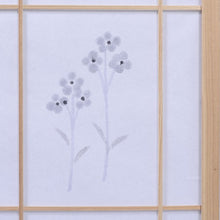 Load image into Gallery viewer, 3 Panels Printing Flower Solid Wood Room Screen-Black