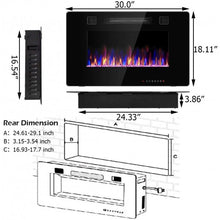 Load image into Gallery viewer, 30" Electric Fireplace Recessed Ultra Thin Wall Mounted Heater