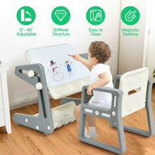 Load image into Gallery viewer, 2 in 1 Kids Easel Table and Chair Set with Adjustable Art Painting Board