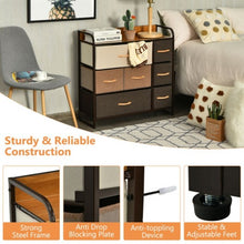 Load image into Gallery viewer, 7 Drawer Tower Steel Frame and Wooden Top Dresser Storage Chest for Bedroom
