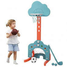 Load image into Gallery viewer, 3-in-1 Kids Basketball Hoop Set with Balls-Green