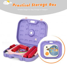 Load image into Gallery viewer, 2 in 1 Kids Basketball Hoop Stand with Ring Toss and Storage Box-Purple