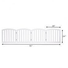 Load image into Gallery viewer, 24" Configurable Folding Free Standing 4 Panel Wood Pet Fence-White