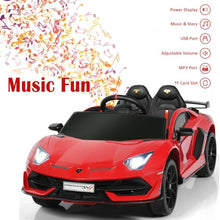 Load image into Gallery viewer, 12V Licensed Lamborghini SVJ RC Kids Ride On Car with Trunk and Music-Red