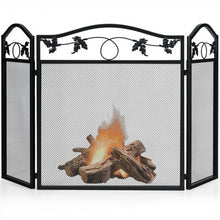 Load image into Gallery viewer, 3 Panel Foldable Steel Fireplace Screen Spark Guard Fence