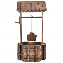 Load image into Gallery viewer, Outdoor Wooden Wishing Well Planter Bucket