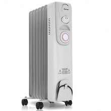 Load image into Gallery viewer, 1500 W 7-Fin Timer Thermostat Electric Oil Filled Radiator Heater