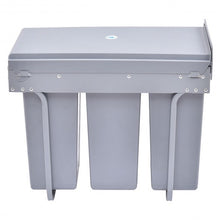 Load image into Gallery viewer, 8 gal 3 Compartment Pull Out Recycling Waste Bin