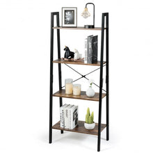 Load image into Gallery viewer, 4-Tier Ladder Shelf Ladder Bookcase Bookshelf Display Rack Plant Stand