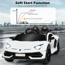 Load image into Gallery viewer, 12 V Licensed Lamborghini SVJ RC Kids Ride On Car with Trunk and Music-White