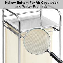 Load image into Gallery viewer, Laundry Hamper Basket Cart with Shelf and Removable Bag