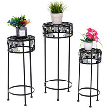 Load image into Gallery viewer, 3 pcs Round Display Ceramic Beads Metal Plant Stand