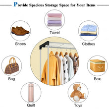 Load image into Gallery viewer, Freestanding Clothes Organizer Rack with Shelves and Hanging Rods