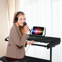 Load image into Gallery viewer, 61-Key Electronic Keyboard Piano with Lighted Keys and Bench