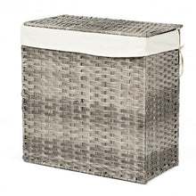 Load image into Gallery viewer, Hand-woven Foldable Rattan Laundry Basket-Gray