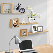 Load image into Gallery viewer, Set of 6 Home Display Floating Wall Mounted Shelves-Natural