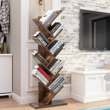 Load image into Gallery viewer, 8-Tier Free Standing Tree Bookshelf-Coffee