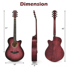 Load image into Gallery viewer, 40" Full Size Cutaway Acoustic Guitar Starter Guitarra Bundle Kit -Red