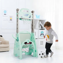 Load image into Gallery viewer, 6-in-1 Adjustable Kids Basketball Hoop Set-Blue
