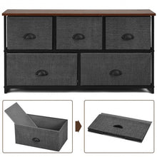 Load image into Gallery viewer, Wood Dresser Storage Unit Side Table Display Organizer-Black