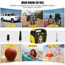 Load image into Gallery viewer, Portable Air Compressor Tire Inflator AC/DC Electric Pump with 3 Nozzle Adaptors