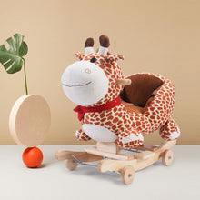 Load image into Gallery viewer, Kids Giraffe Rocking Horse Rider Baby Stroller with Wheels