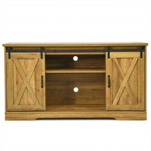 Load image into Gallery viewer, 59" TV Stand with Adjustable Shelf and Sliding Barn Door Cabinet-Golden