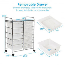 Load image into Gallery viewer, 15 Drawers Rolling Storage Cart Organizer-clear