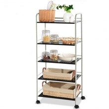 Load image into Gallery viewer, 5 Tiers Shelving Display Rack Rolling Cart
