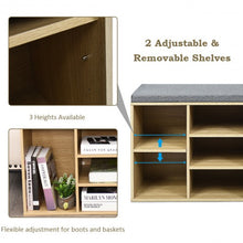 Load image into Gallery viewer, 10-Cube Organizer Entryway Padded Shoe Storage Bench-Beige