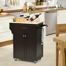 Load image into Gallery viewer, Utility Rolling Storage Cabinet Kitchen Island Cart with Spice Rack-Brown