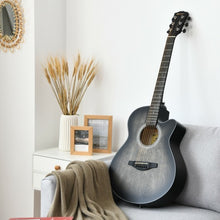 Load image into Gallery viewer, 40" Full Size Cutaway Acoustic Guitar Starter Guitarra Bundle Kit -Black