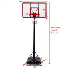 Load image into Gallery viewer, 10' Height Adjustable Hoop Stand Basketball Backboard w/ Wheels