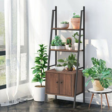 Load image into Gallery viewer, Ladder Shelf 3 Tier Bookcase Metal Frame Bookshelf