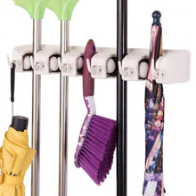 Load image into Gallery viewer, Wall-mounted Mop Holder Hanger with 5 Positions -Dark Gray