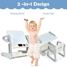 Load image into Gallery viewer, 2 in 1 Kids Easel Table and Chair Set with Adjustable Art Painting Board