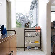 Load image into Gallery viewer, 4-Tier Metal Shoe Rack Shelf