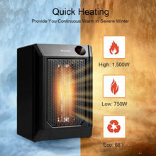 Load image into Gallery viewer, 1500 W Remote Control Portable Electric Digital Quartz Space Heater