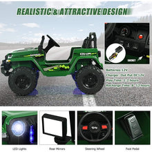 Load image into Gallery viewer, 12V Kids Ride-on Jeep Car with 2.4 G Remote Control-Green