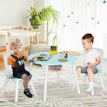 Load image into Gallery viewer, Wood Activity Kids Table and Chair Set with Center Mesh Storage for Snack Time and Homework-Green