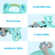 Load image into Gallery viewer, 4-in-1 Toddler Slide and Rocking Horse Playset with Basketball Hoop-Blue