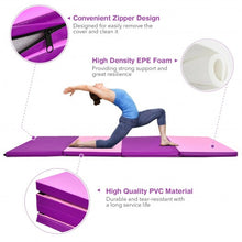 Load image into Gallery viewer, 4 Inch x 8 Inch Folding Gymnastics Panel Mat with Handles Hook-Pink