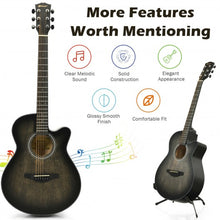 Load image into Gallery viewer, 40" Full Size Cutaway Acoustic Guitar Starter Guitarra Bundle Kit -Black