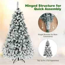 Load image into Gallery viewer, Pre-Lit Premium Snow Flocked Hinged Artificial Christmas Tree-6'