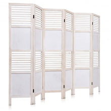 Load image into Gallery viewer, 6 Panel Stripe-hollow Wood Folding Freestanding Room Privacy Screen