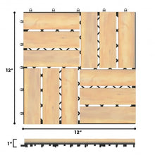 Load image into Gallery viewer, 10 PCS 12" x 12" Acacia Wood Interlocking Check Deck Tiles