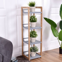 Load image into Gallery viewer, 4-Tier Bamboo Multifunctional Storage Tower Stand Rack