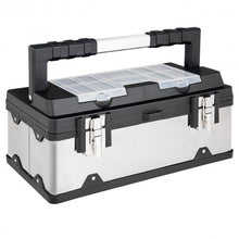 Load image into Gallery viewer, 18" Tool Box Stainless Steel and Plastic Portable Organizer with Lid