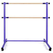 Load image into Gallery viewer, 47 Inch Double Ballet Barre with Anti-Slip Footpads-Purple